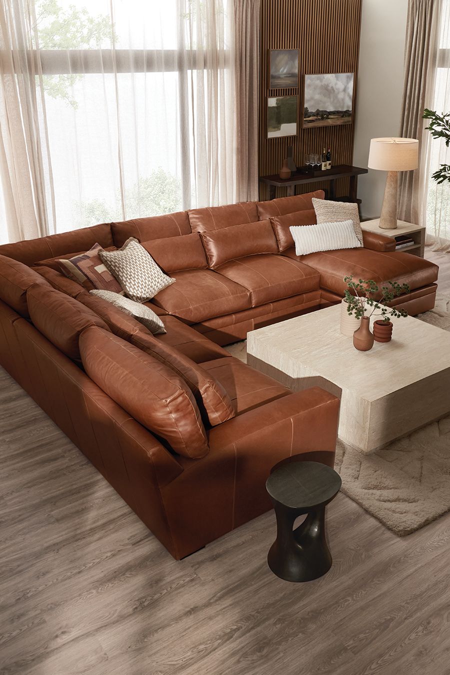 Modern Leather Sectional